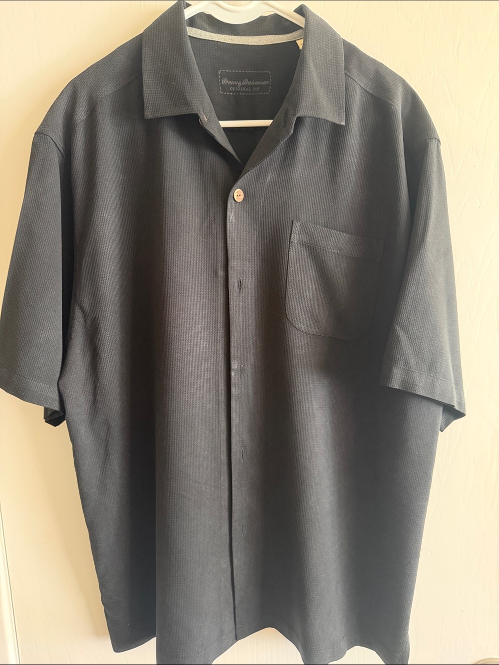 Tommy Bahama Black Short-Sleeve Button-Down Camp Shirt